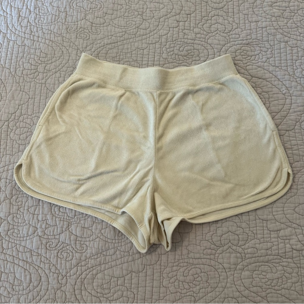 Cream Uniqlo Terry Shorts